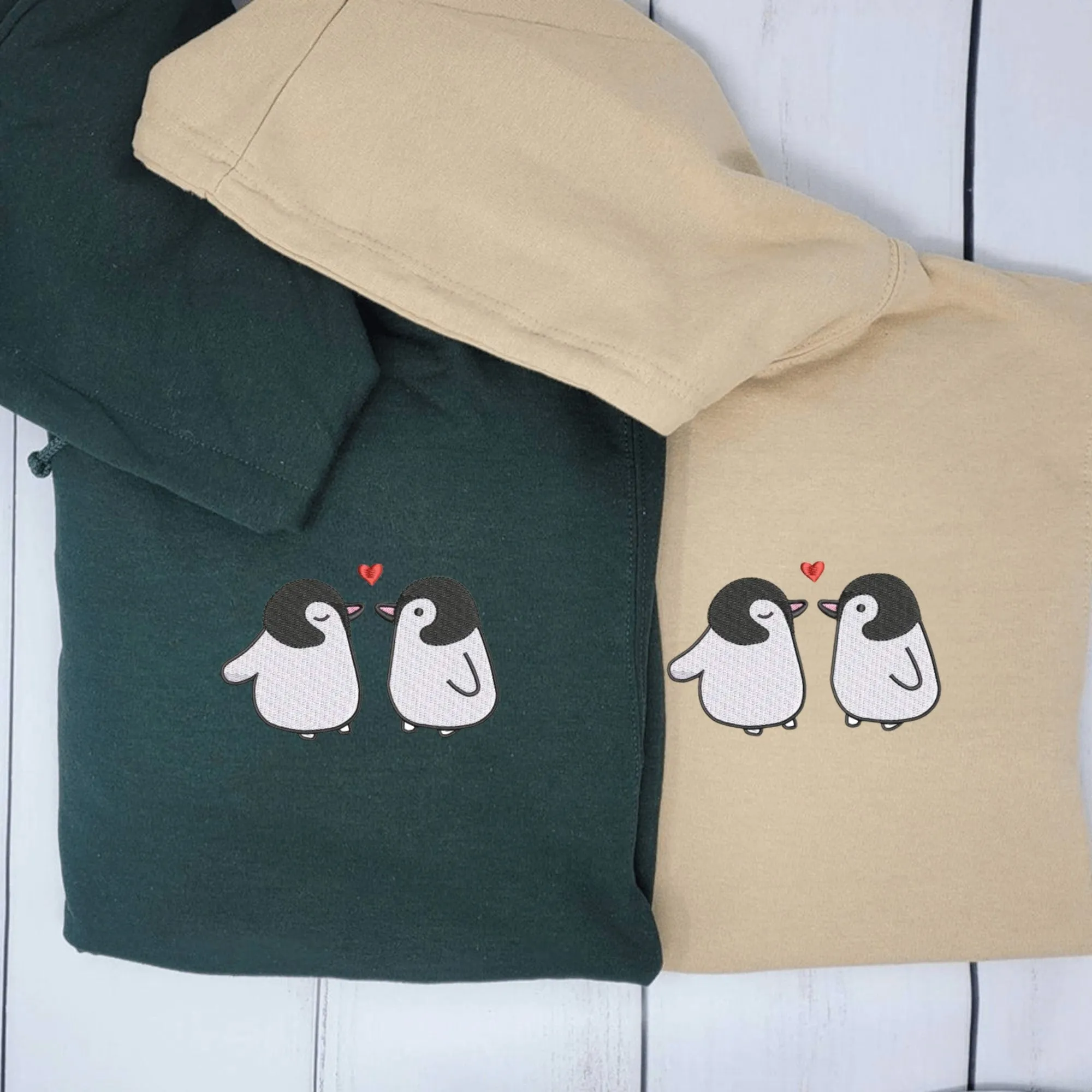 Penguin Couple Hoodies – Adorable Matching Partner Sweatshirts