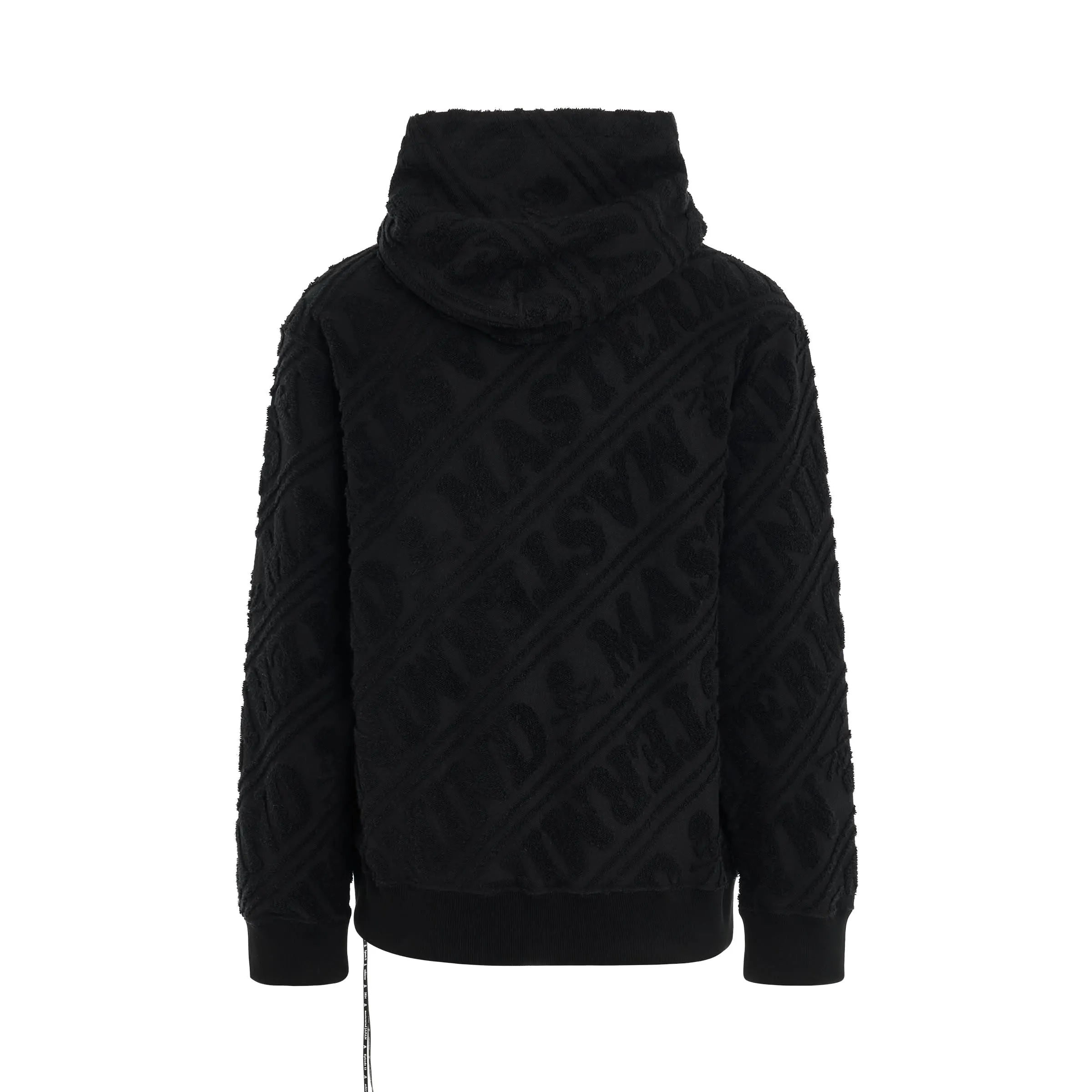 Pile Jacquard Hoodie in Black