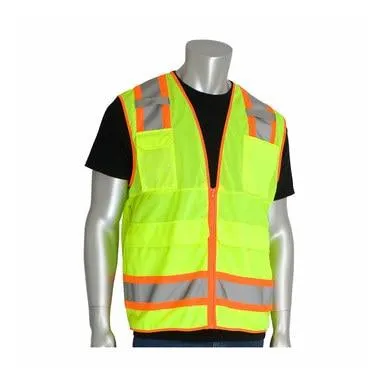 PIP Yellow Class 2 Two-Tone Pocket Vest 302-0700-LY