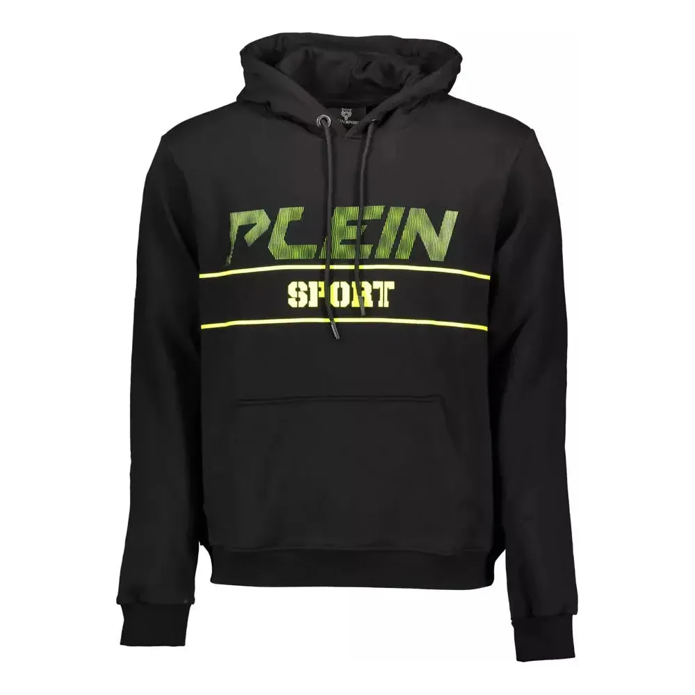 Plein Sport "Black Cotton Men Sweater with Hood"