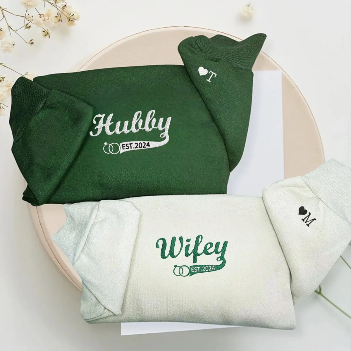 "Hubby and Wifey Anniversary" Custom Hoodies - Personalized Anniversary Gifts For Couples