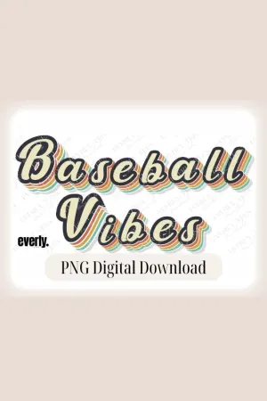 Retro Baseball Vibes Design PNG Download