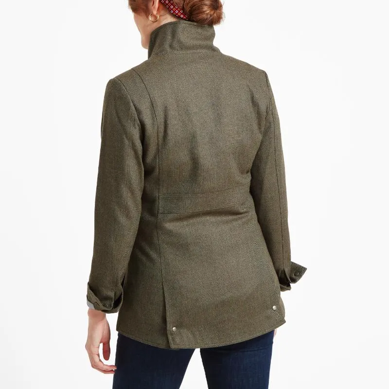 Schoffel Ladies Lilymere Tweed Jacket - Loden Green Herringbone Tweed