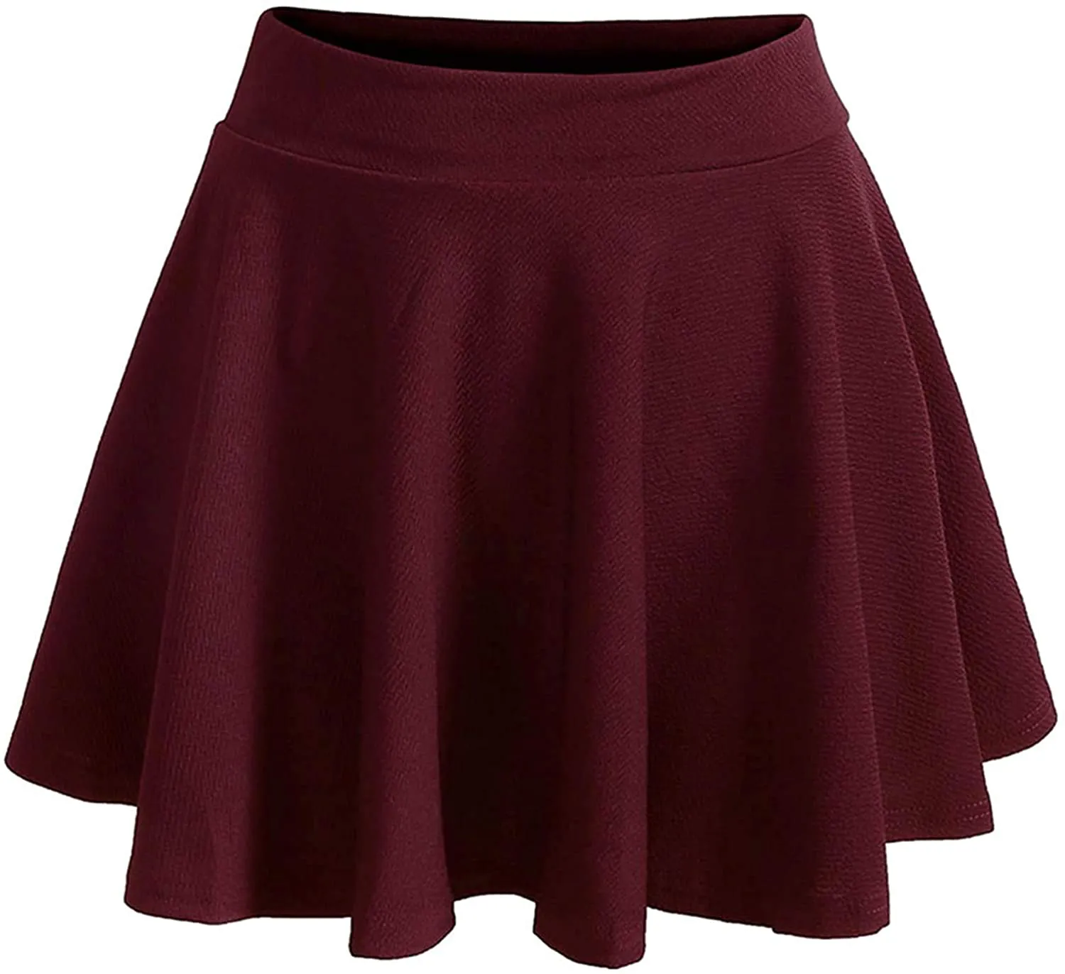 SOLY HUX Women's Plus Size Elastic Waist Flared Casual Mini Skater Skirt