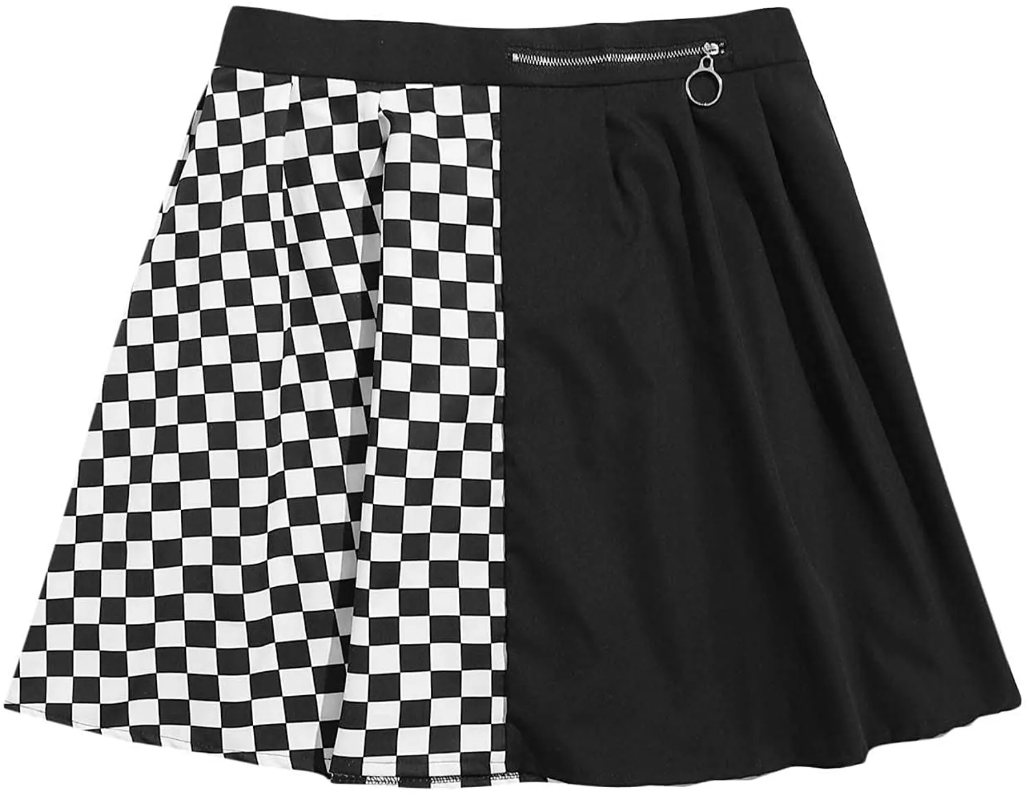 SOLY HUX Women's Plus Size Elastic Waist Flared Casual Mini Skater Skirt