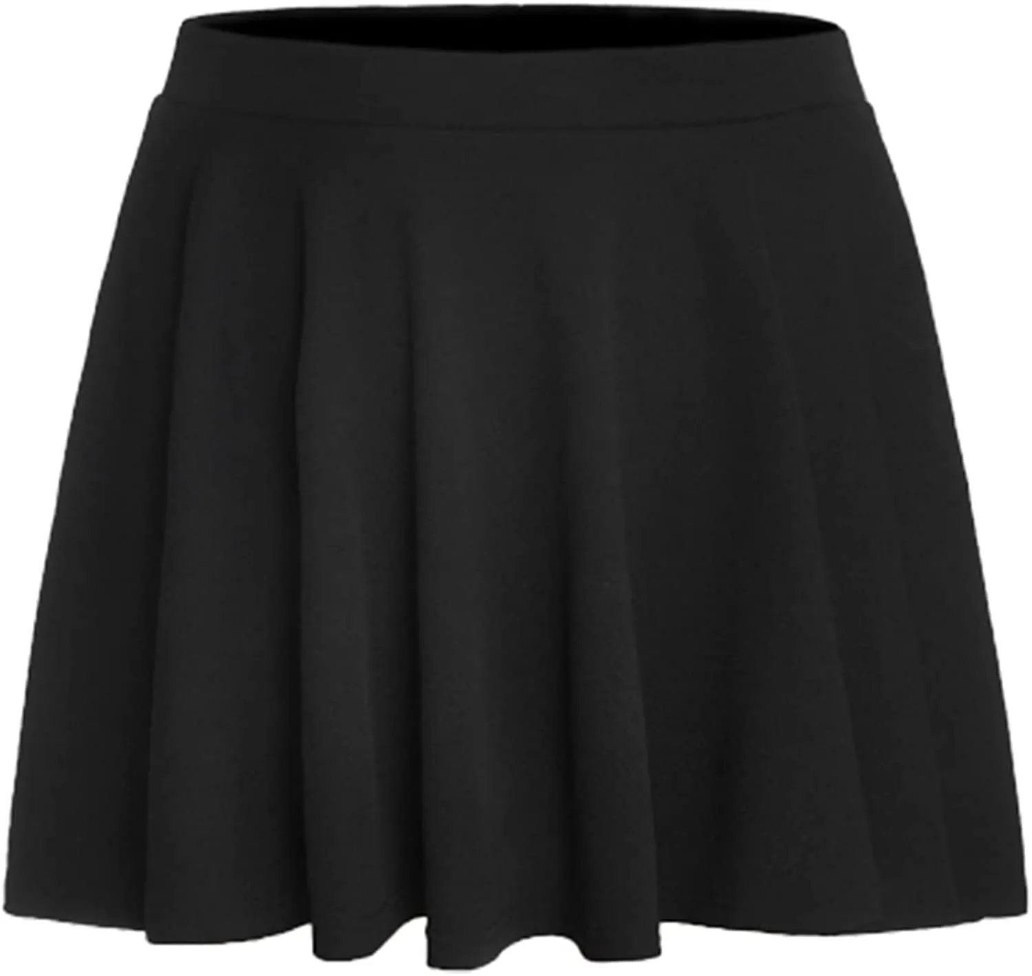 SOLY HUX Women's Plus Size Elastic Waist Flared Casual Mini Skater Skirt