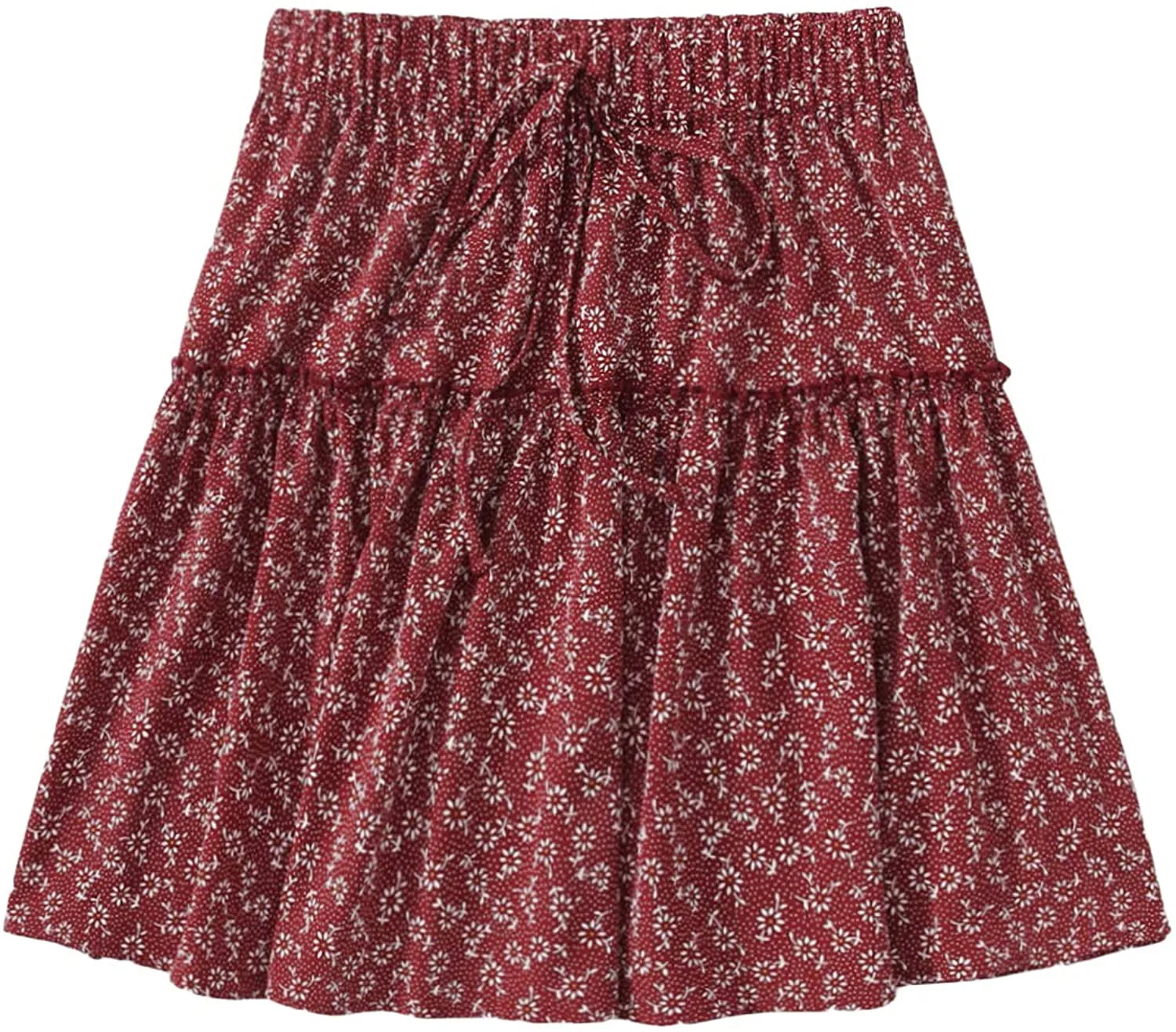 SOLY HUX Women's Plus Size Elastic Waist Flared Casual Mini Skater Skirt