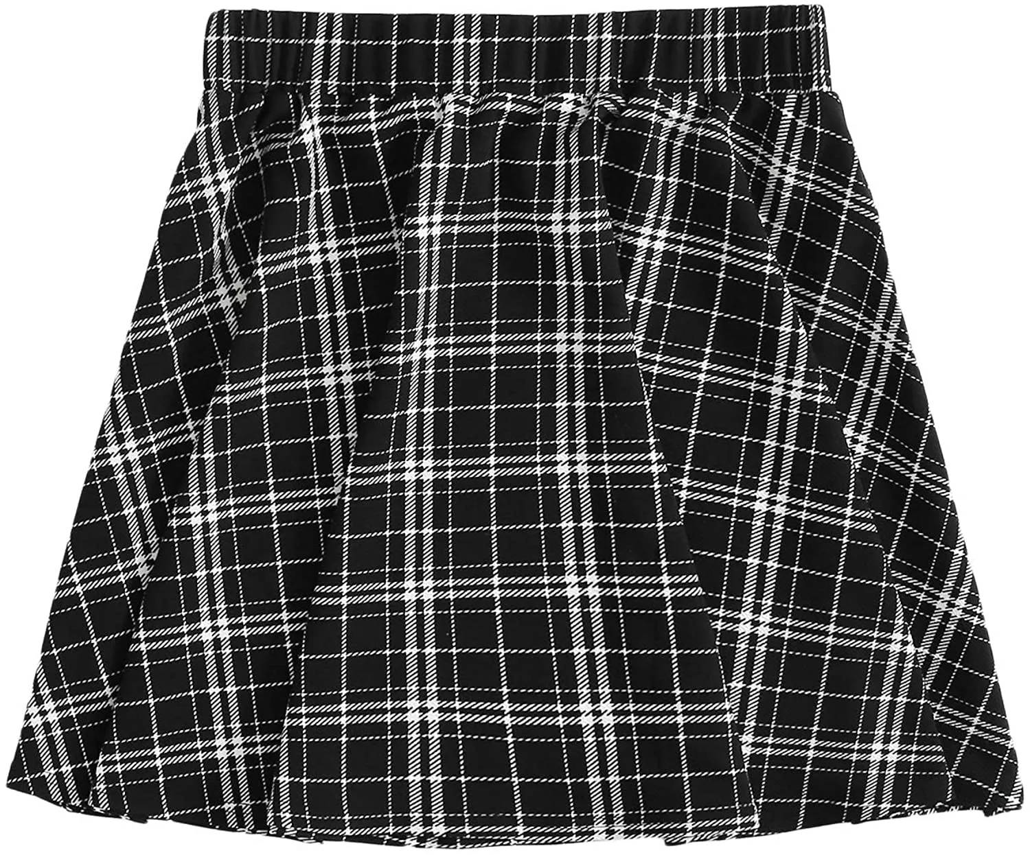 SOLY HUX Women's Plus Size Elastic Waist Flared Casual Mini Skater Skirt