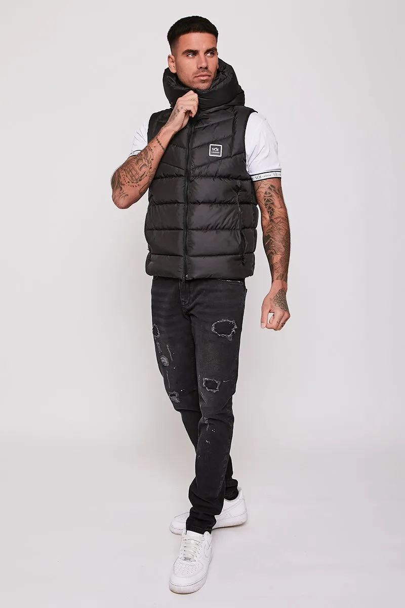 Stone Bridge Park Funnel Neck Gilet Black