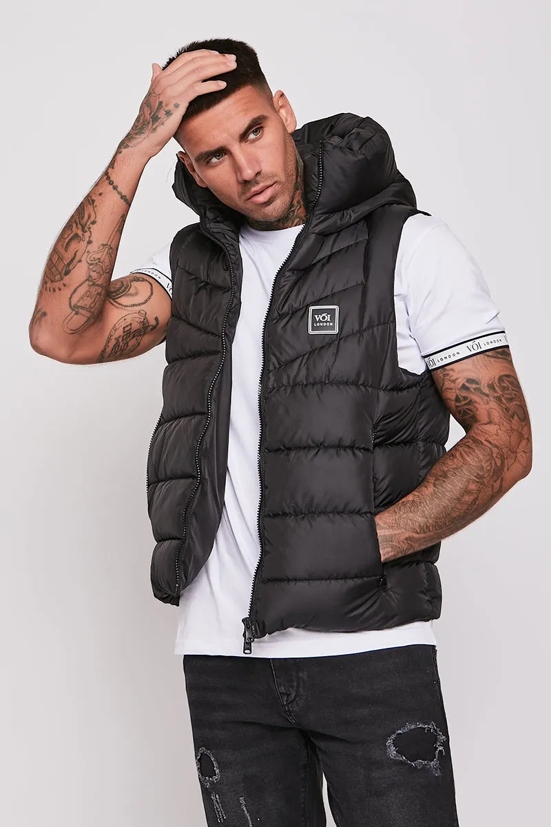 Stone Bridge Park Funnel Neck Gilet Black