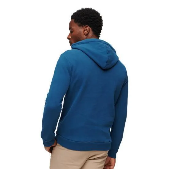 Superdry Mens 34th Street Script Hoodie Pilot Mid Blue