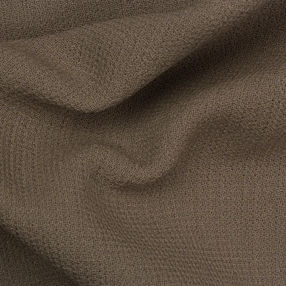 Taupe Double Wool Crêpe