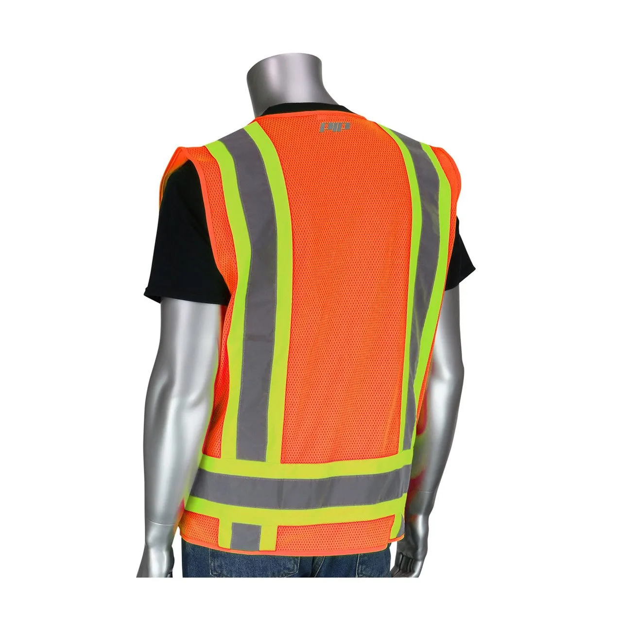 Vest, PIP Solid Front/ Mesh Back Yellow Surveyor